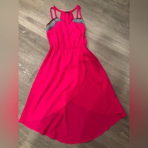Bright pink racerback high-low dress
- size s